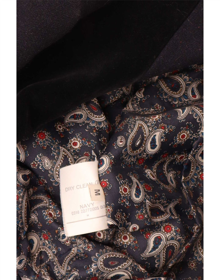 Vintage Damen Übergroßer Mantel UK 14 Medium Navy Blue