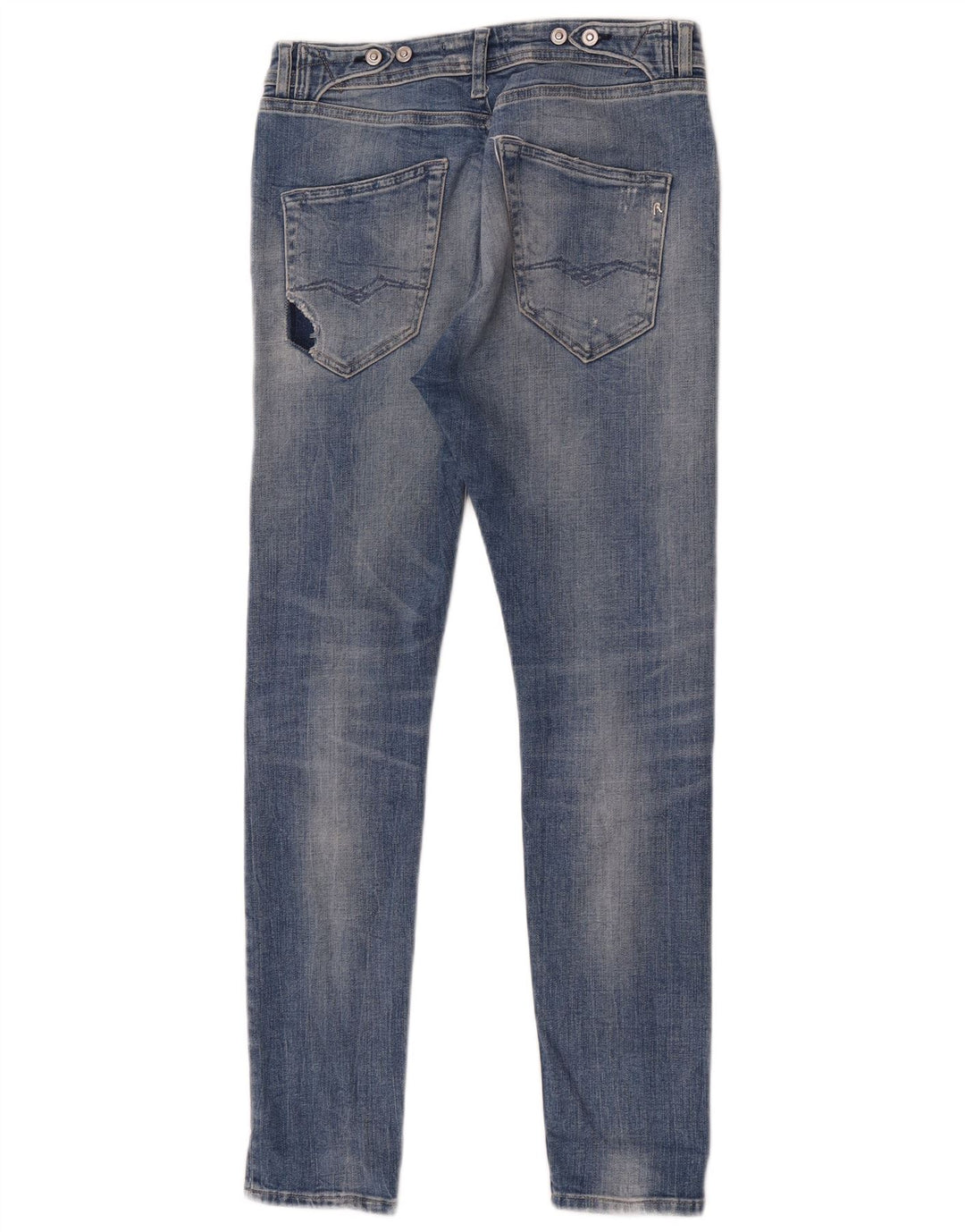 Replay Damen Distressed Skinny Jeans W29 L30 Blau