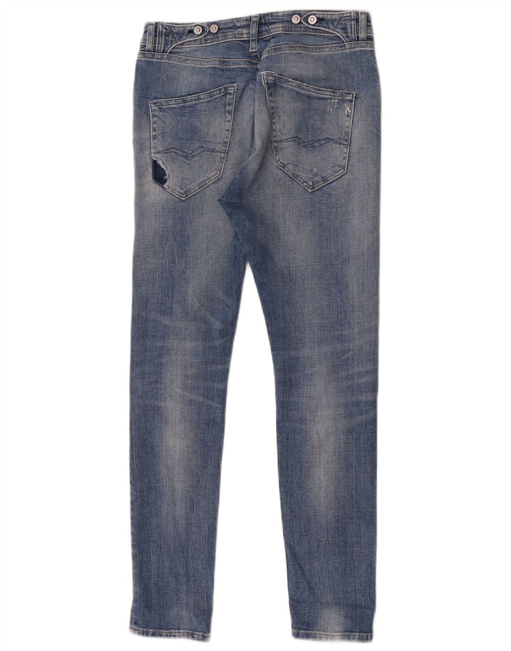 Replay Damen Distressed Skinny Jeans W29 L30 Blau