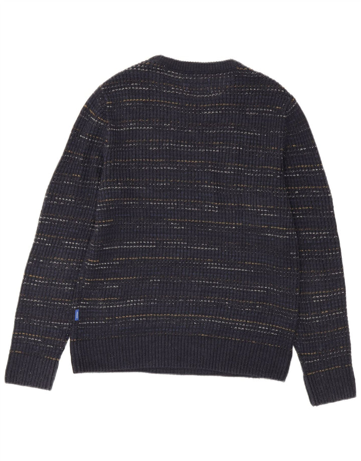 Jack & Jones Herren-Pullover mit U-Boot-Ausschnitt, mittlerer marineblauer Nadelstreifen
