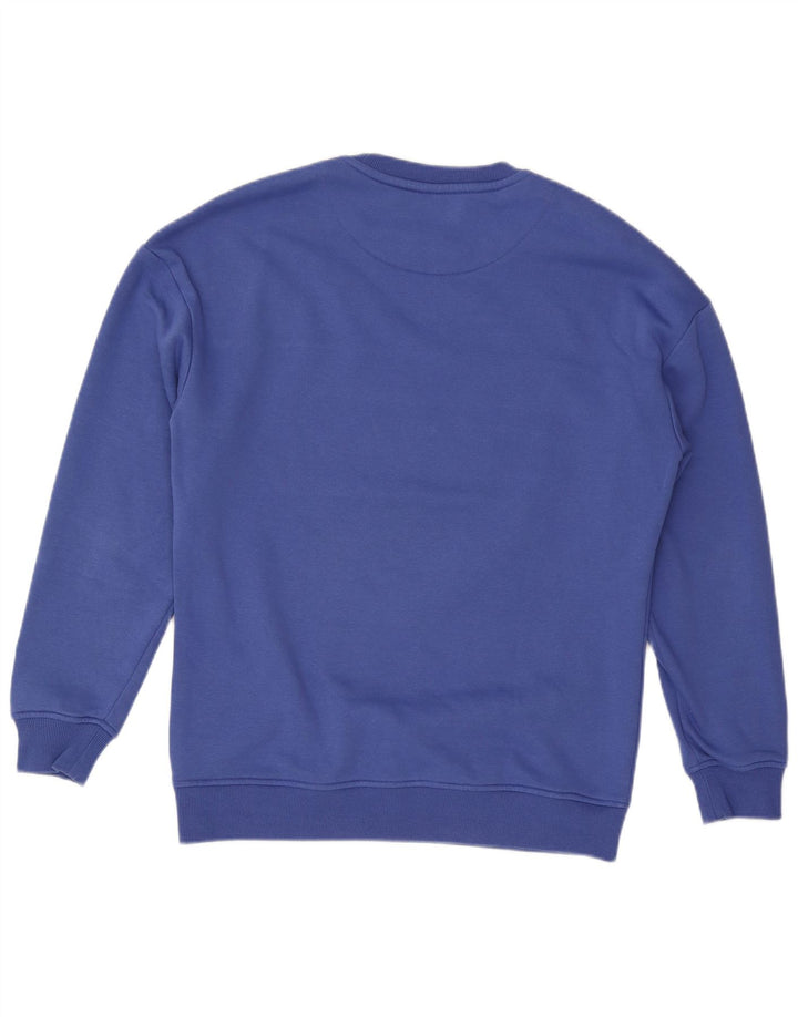 Starter Herren Grafik-Sweatshirt-Pullover aus mittelblauer Colourblock-Baumwolle
