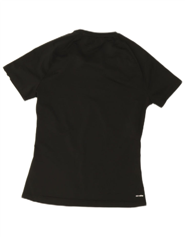 Adidas Damen Climalite T-Shirt Top UK 8/10 Small Schwarz Polyester
