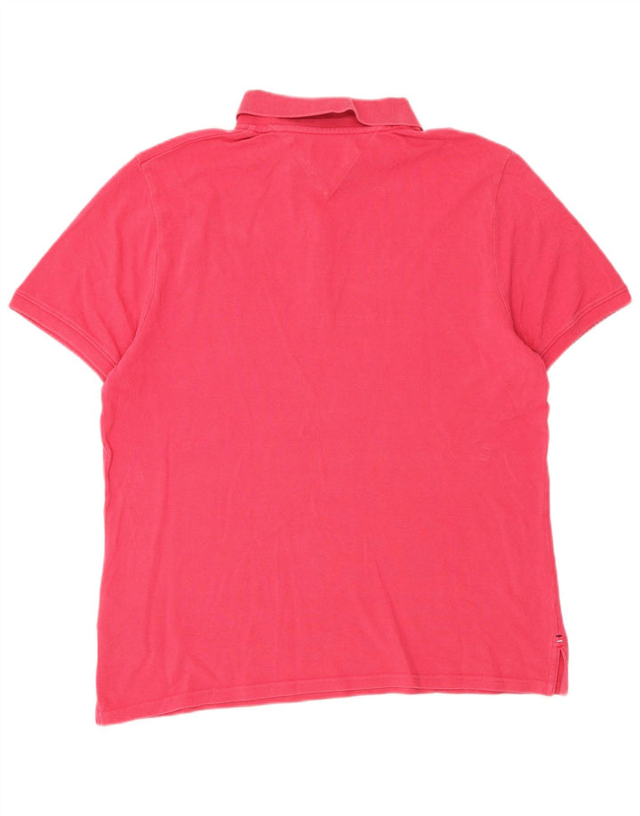 Tommy Hilfiger Damen Poloshirt UK 16 Large Rosa Baumwolle