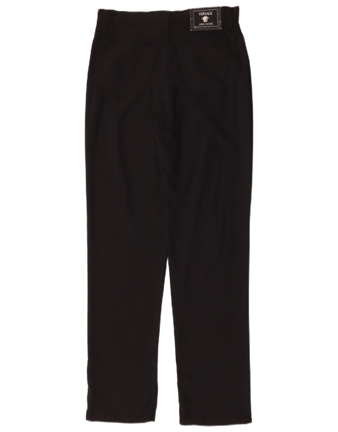Versace Damen Gerade Freizeithose W32 L31 Schwarz Polyamid