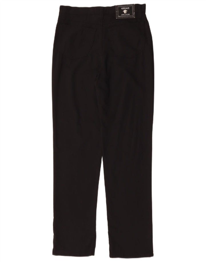 Versace Damen Gerade Freizeithose W32 L31 Schwarz Polyamid