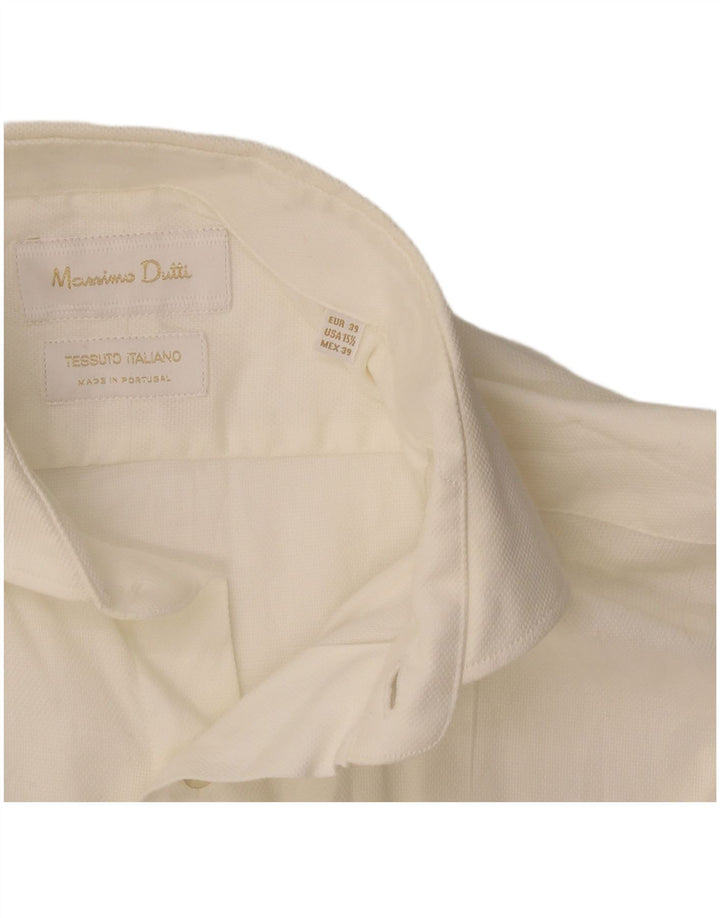 Massimo Dutti Herrenhemd Größe 39 Medium Weiß