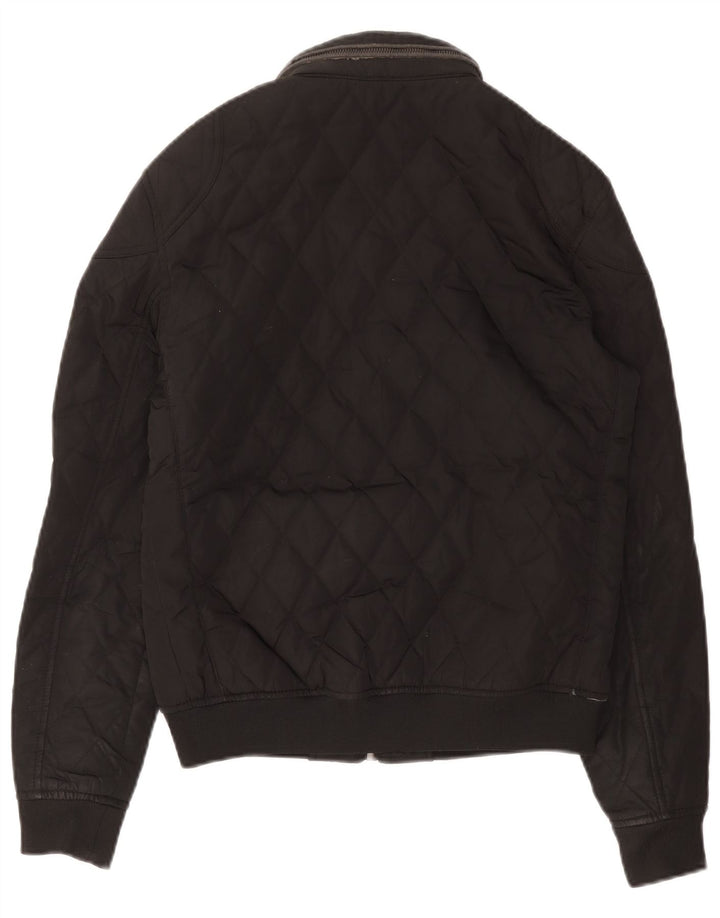 Zara Herren-Steppjacke mit Kapuze, UK 36, Größe S, Schwarz, Polyester