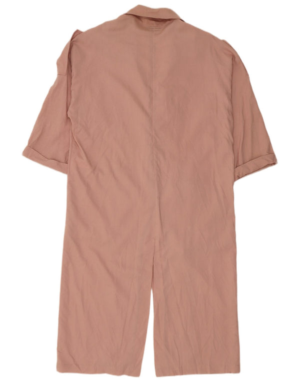 Topshop Damen Longline Kurzarm-Blazerjacke UK 8 Small Pink Lyocell