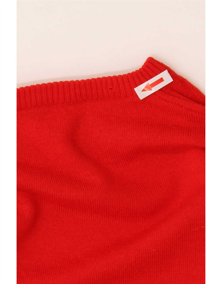 Gran Sasso Herren-Pullover mit Rundhalsausschnitt, mittelrote Schurwolle