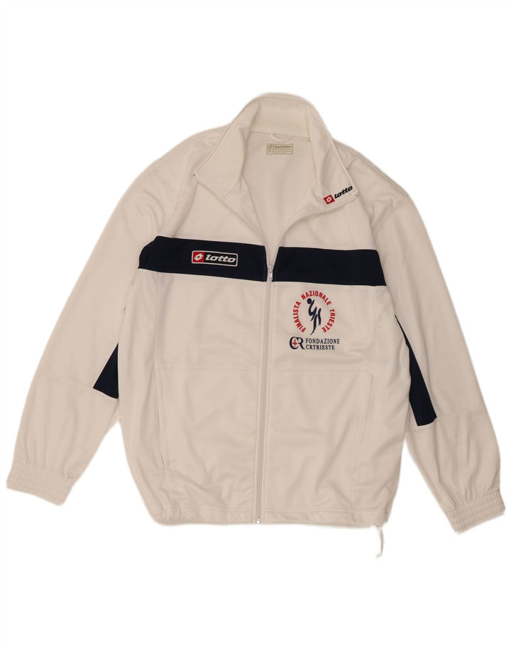 Lotto Herren-Trainingsanzugoberteil mit Grafik, XL, weißes Farbblock-Polyester