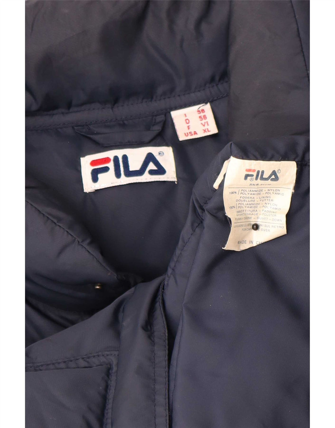 Fila Herren Wattierte Weste IT 56 XL Marineblau Polyamid