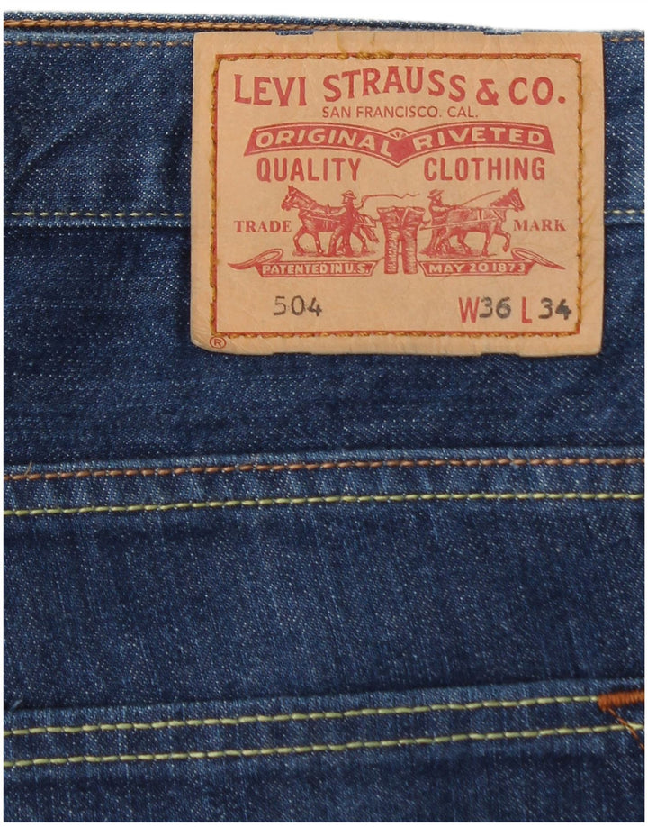 Levi's Herren 504 Straight Jeans W36 L29 Blaue Baumwolle