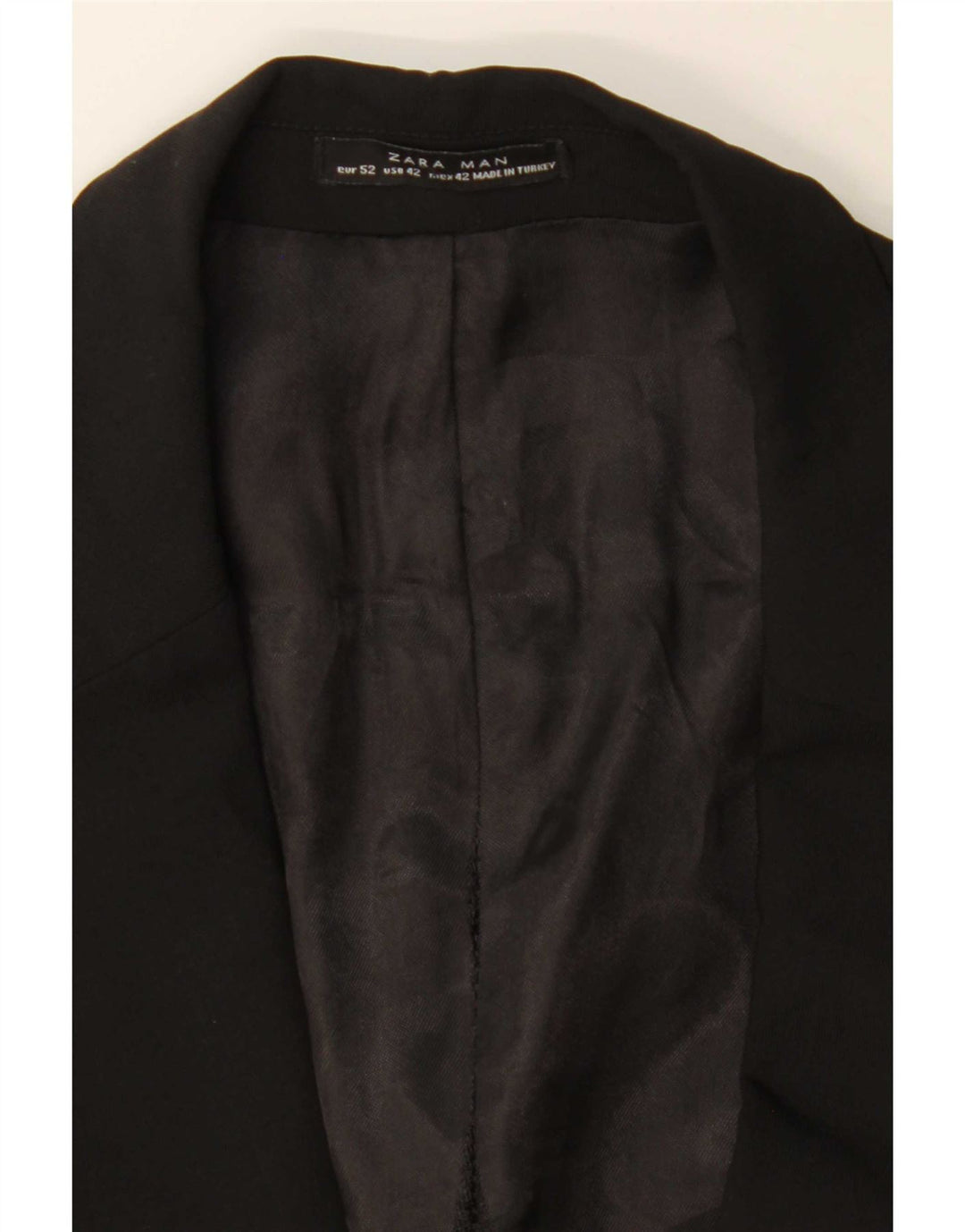 Zara Herren-Blazer mit 2 Knöpfen, EU 52, groß, schwarze Wolle, klassisch