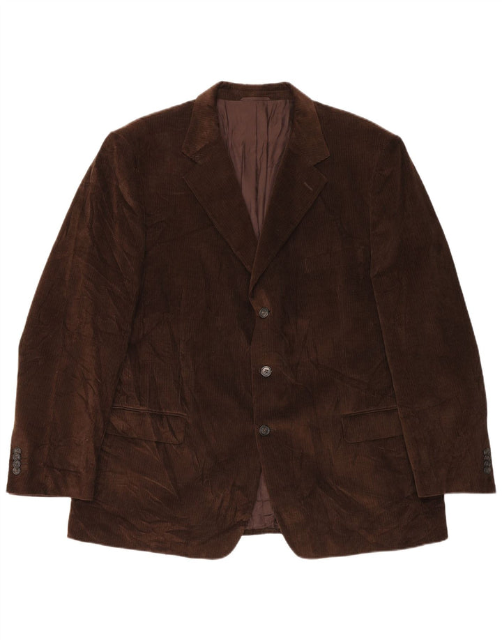 Velluto Duca Visconti Herren 3-Knopf-Cord-Blazerjacke IT 60 5XL Braun