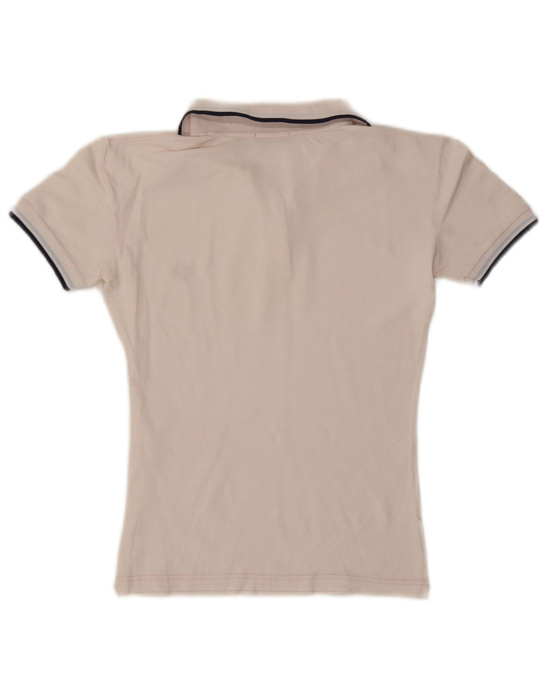 Fred Perry Damen Poloshirt UK 14 Large Weiß gestreift