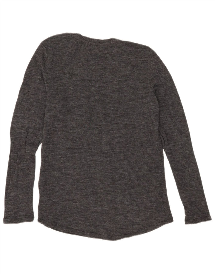 Cos Damen-Pullover mit Rundhalsausschnitt, Gr. 14, große graue Wolle
