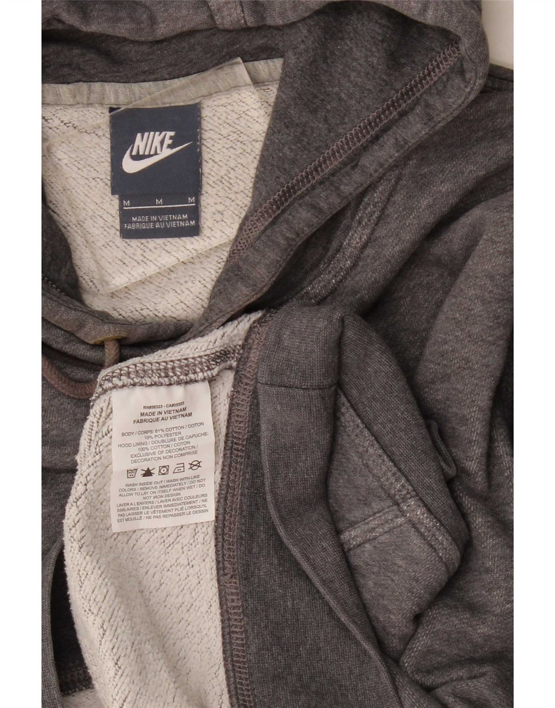 Nike Herren Kapuzenpullover aus mittelgrauer Baumwolle