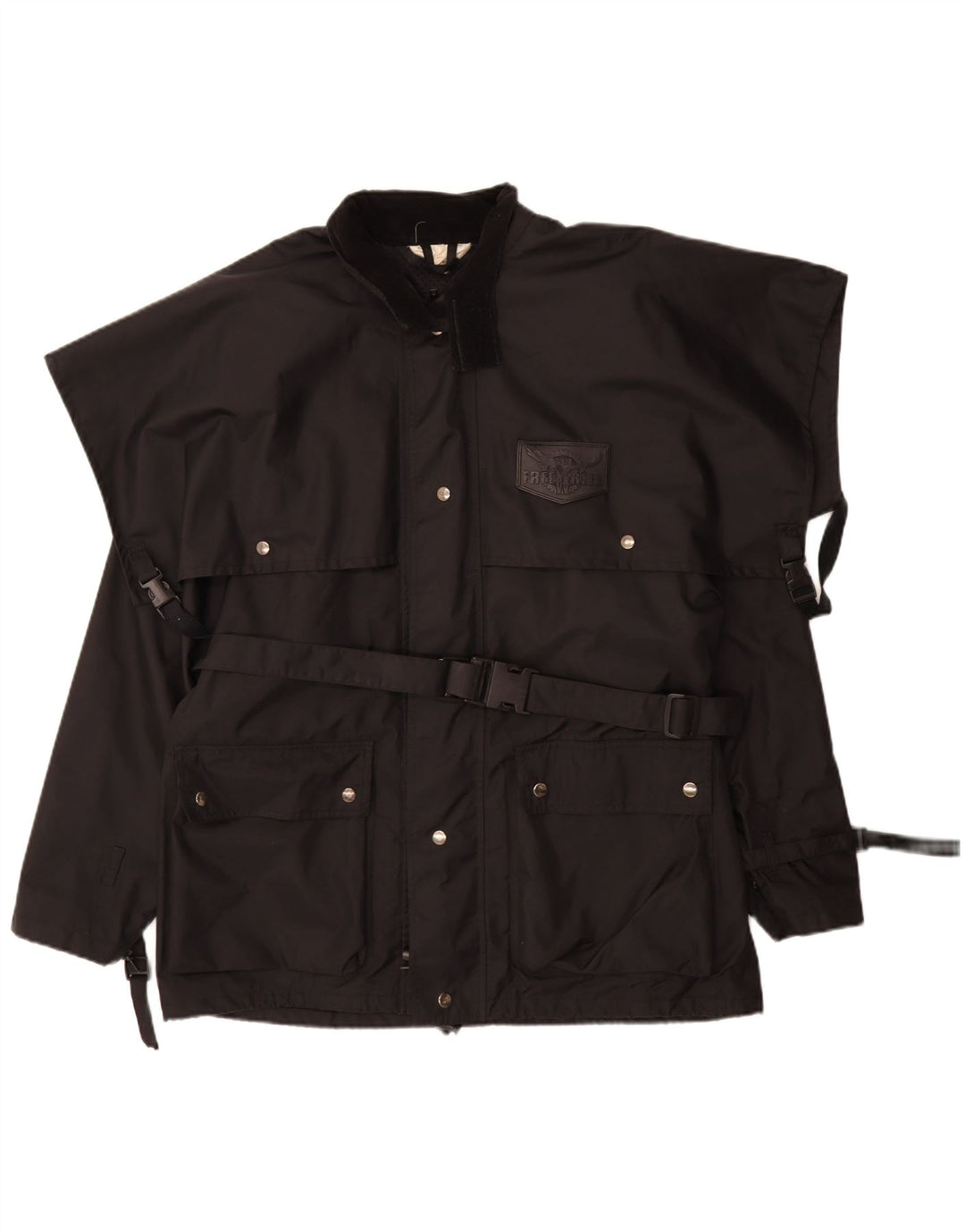 Freewheel Herren Moto Racer Utility Jacke UK 38 Mittelschwarzes Nylon