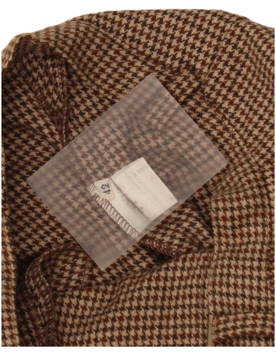 Vintage Damen Caprihose IT 42 Medium W26 Braune Hahnentrittwolle