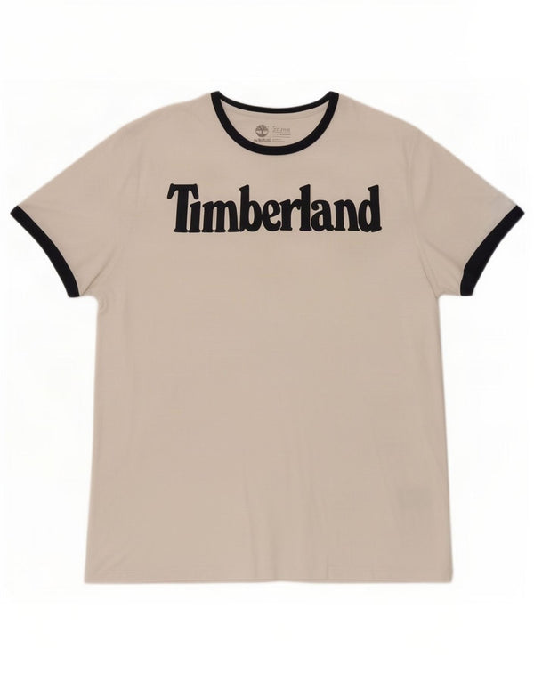 Timberland Mens Regular Fit Graphic T-Shirt Top 2XL White Colourblock