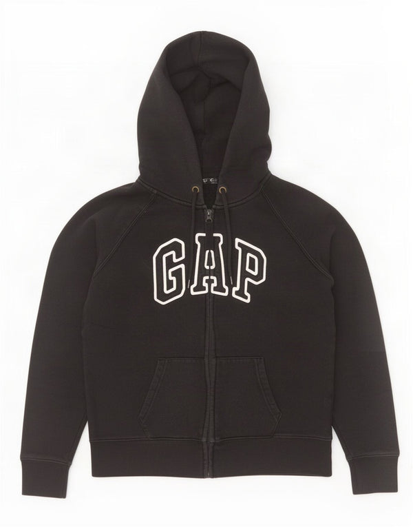 Gap Womens Graphic Zip Hoodie Pullover UK 14 Mittelschwarze Baumwolle