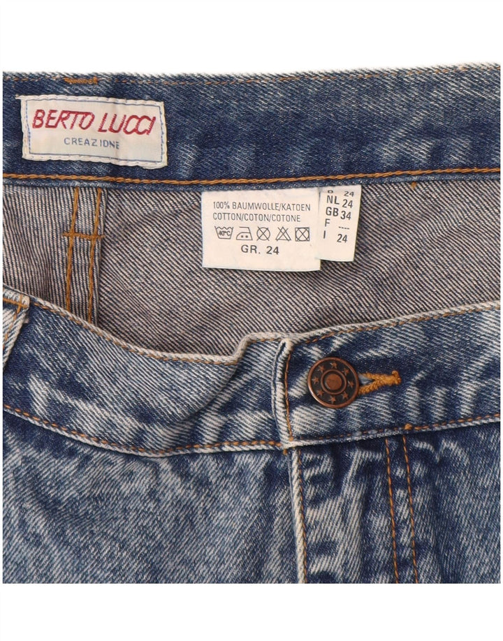 BERTO LUCCI Damen Jeansshorts W34 Große blaue Baumwolle