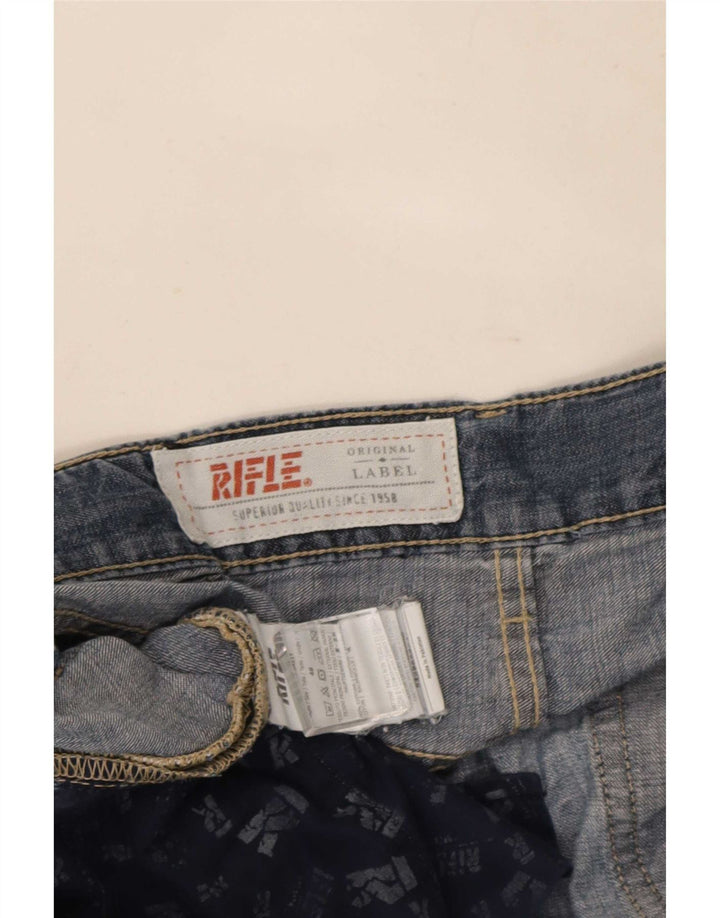 Rifle Herren Straight Jeans IT 48 Medium W34 L34 Blaue Baumwolle