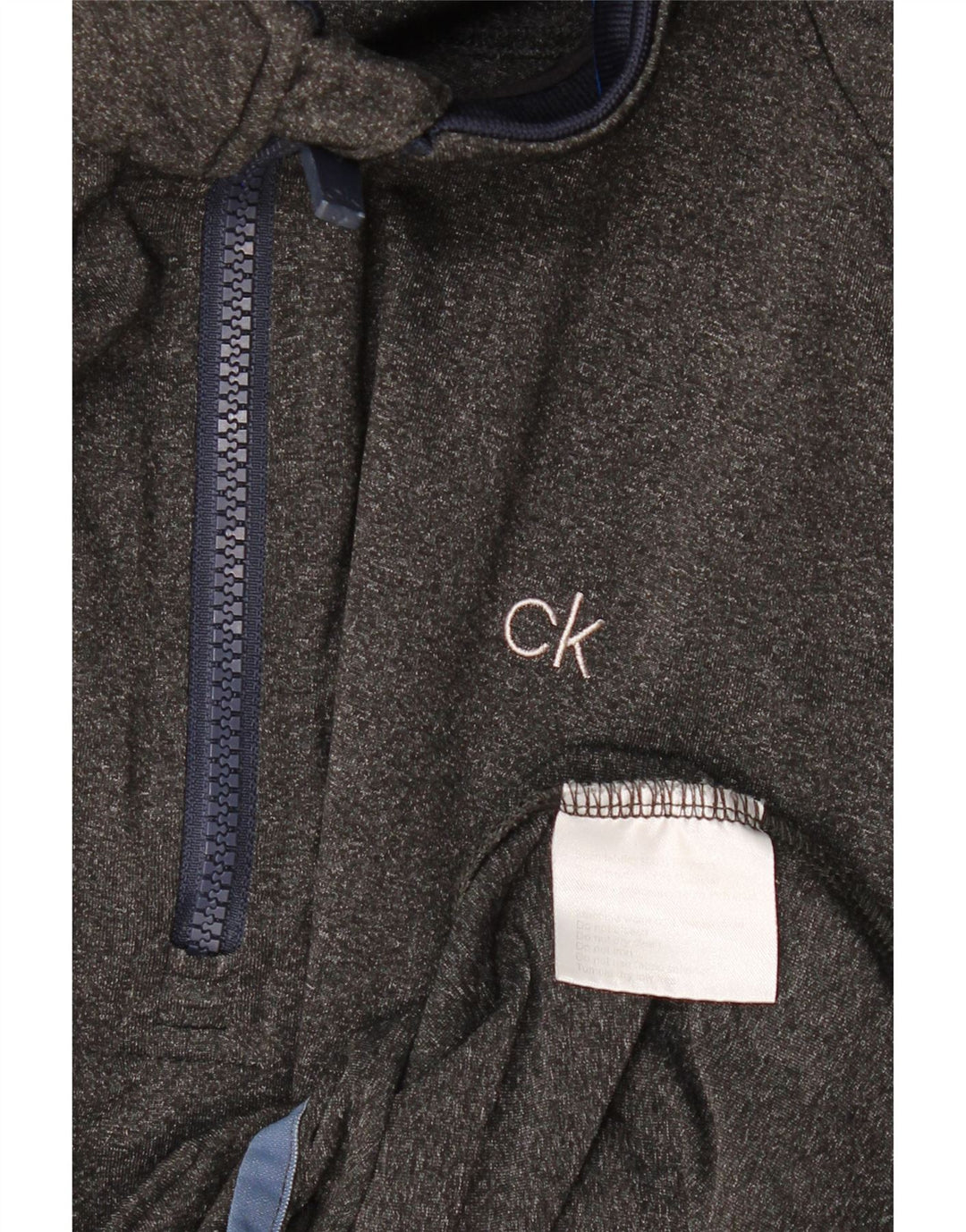 CALVIN KLEIN Herren-Pullover-Trainingsanzugoberteil mit Reißverschluss, XL, graues Polyester