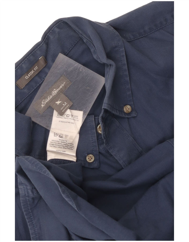 Eddie Bauer Herren-Hemd mit klassischer Passform, mittelmarineblaue Baumwolle