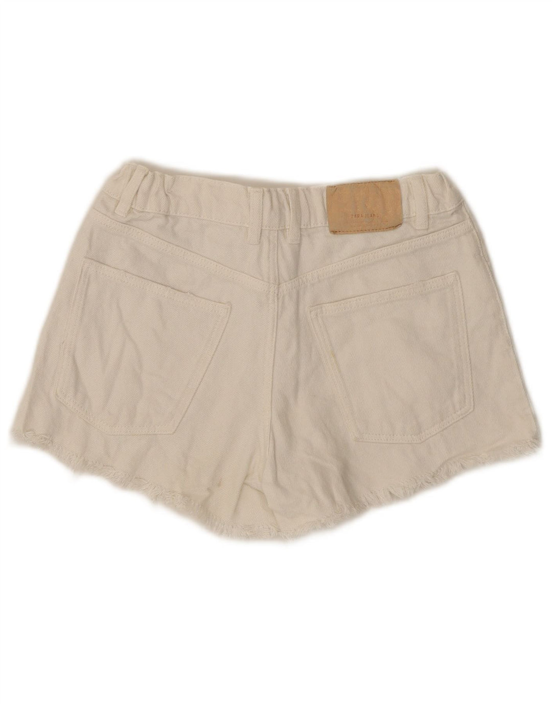 ZARA Jeansshorts im Used-Look für Mädchen, 13–14 Jahre, W26, gebrochenes Weiß