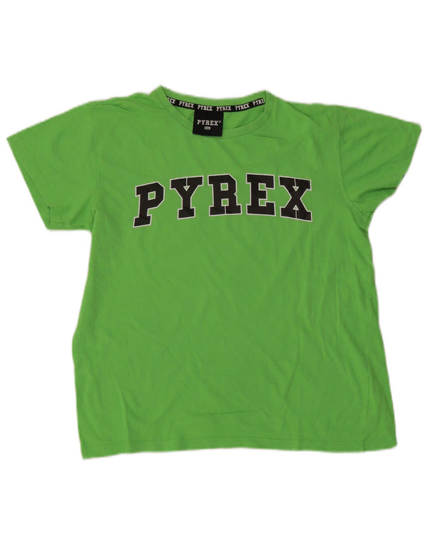 Pyrex Grafik-T-Shirt für Mädchen, 14–15 Jahre, 2XL, grüne Baumwolle