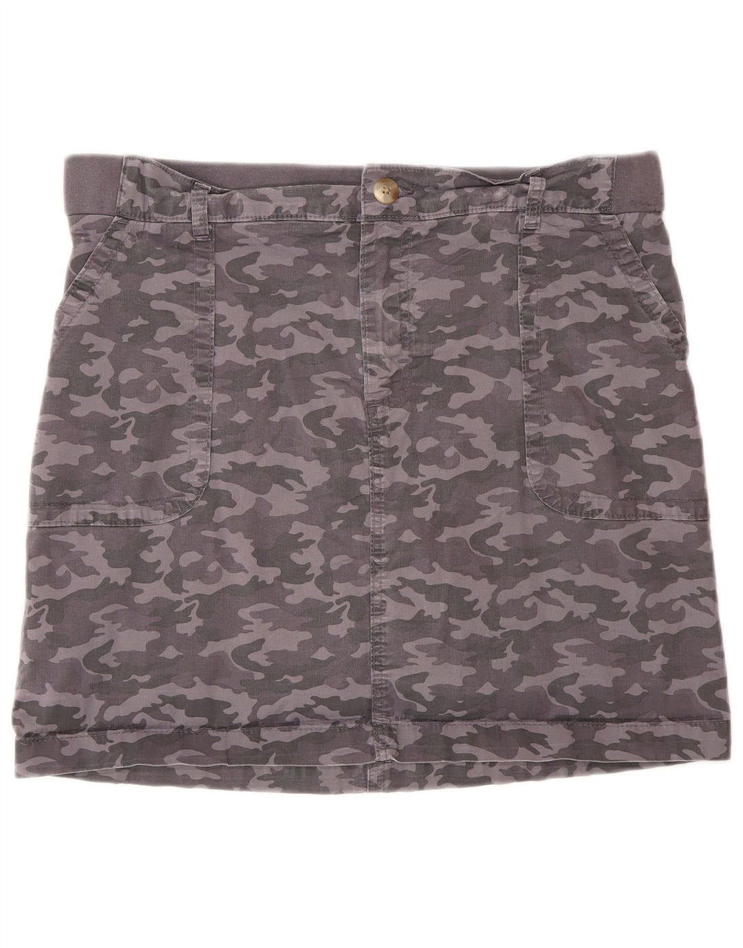 LEE Damen Skort US 14 XL Graue Camouflage-Baumwolle
