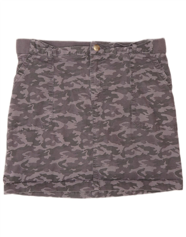 LEE Damen Skort US 14 XL Graue Camouflage-Baumwolle
