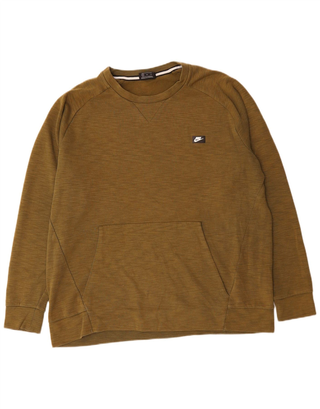 NIKE Herren Sweatshirt Pullover XL Khaki gefleckte Baumwolle