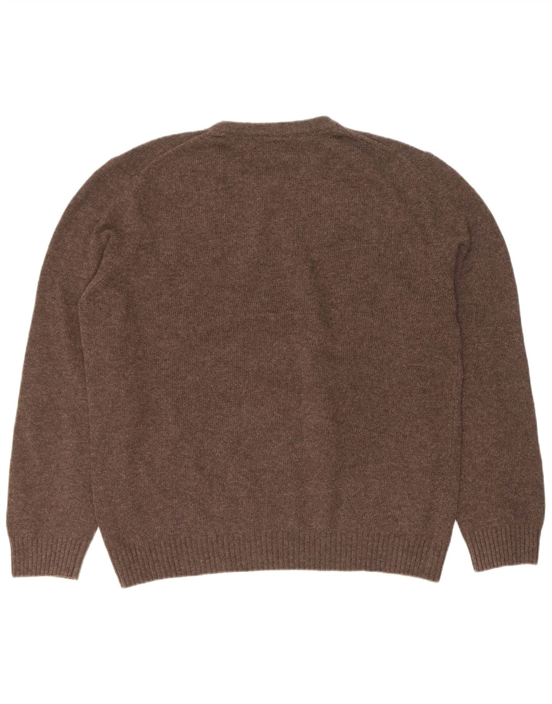 Marlboro Classics Herren-Pullover mit Rundhalsausschnitt, XL, braune Wolle