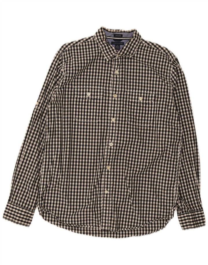 Tommy Hilfiger Herren-Hemd mit schmaler Passform, mittelschwarz, Gingham-Baumwolle