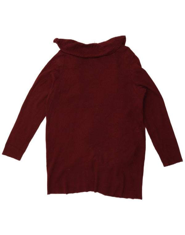 Ralph Lauren Damen Longline Open Cardigan Pullover UK 18 XL Kastanienbraun Baumwolle