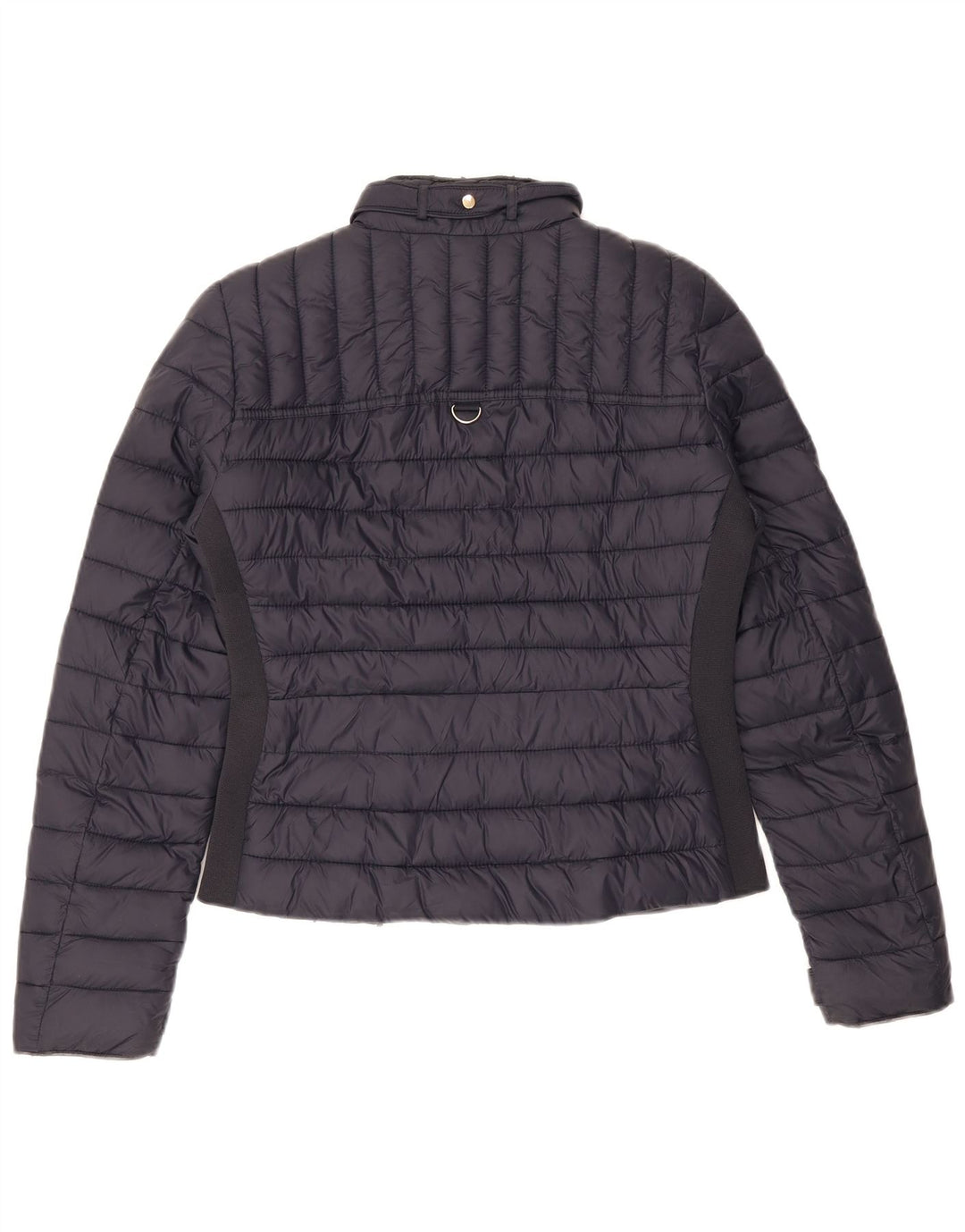 Zara Damen Wattierte Jacke UK 10 Small Marineblaues Nylon