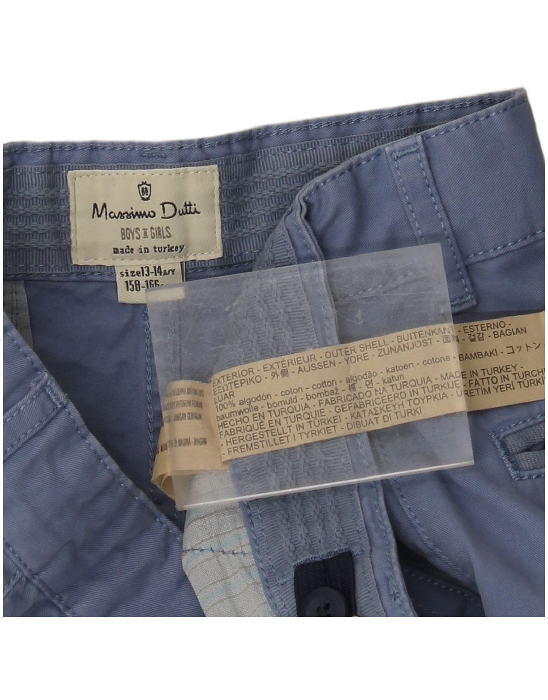 MASSIMO DUTTI Chino-Shorts für Jungen, 13–14 Jahre, W28, blaue Baumwolle