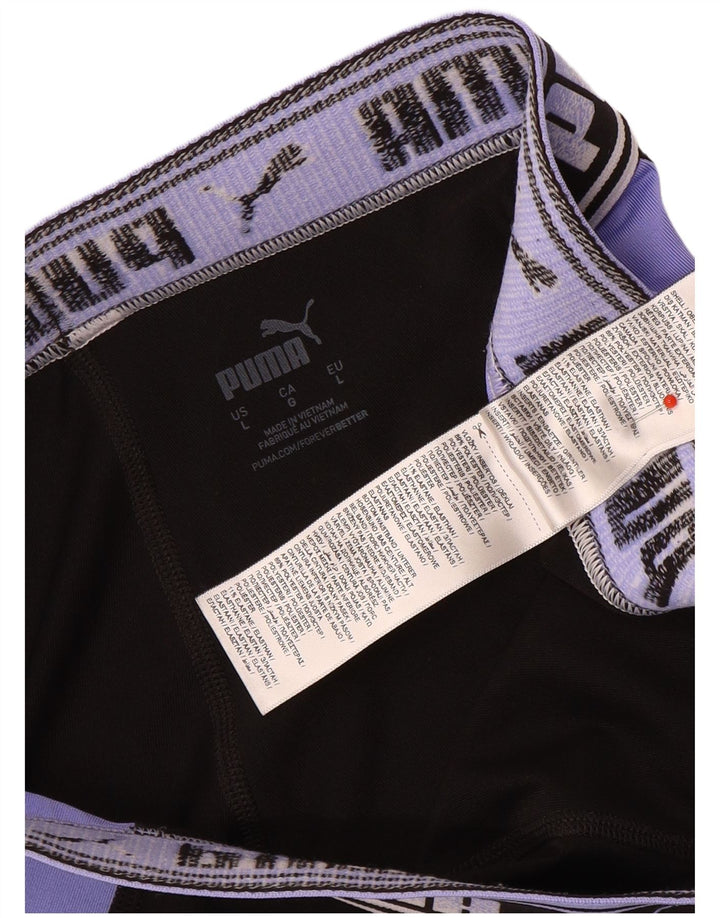 Puma Womens Graphic Leggings UK 16 Large Schwarz Colourblock Polyester