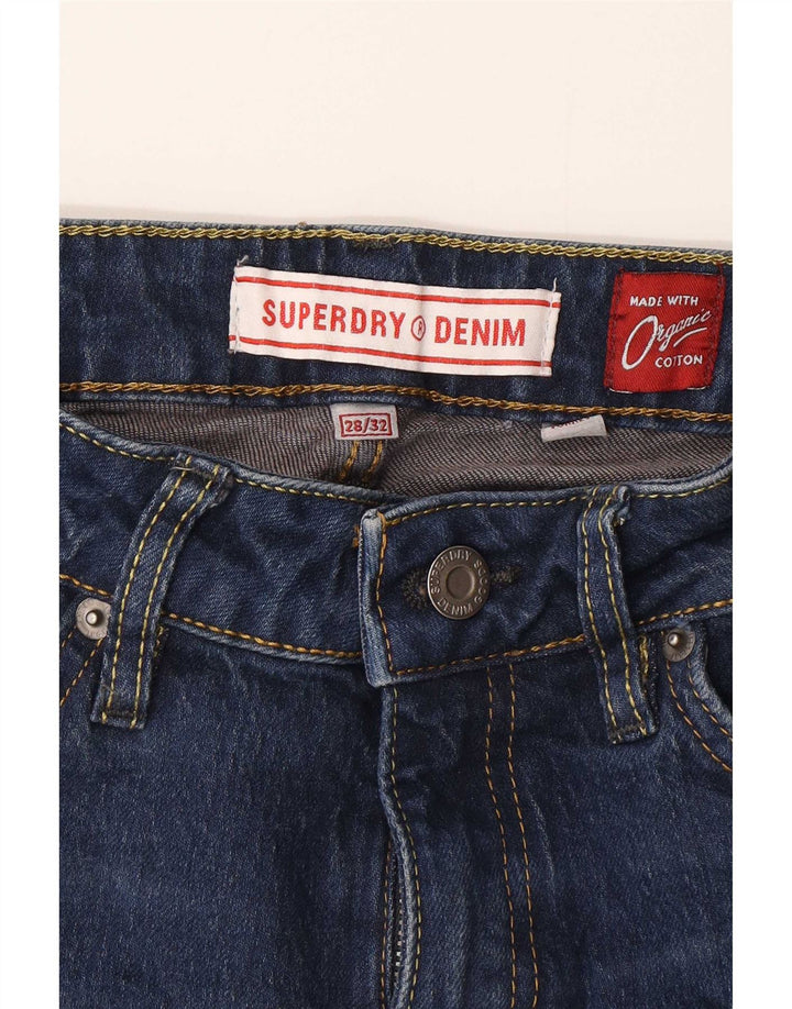 Superdry Damen Schlagjeans W28 L32 Marineblau Baumwolle