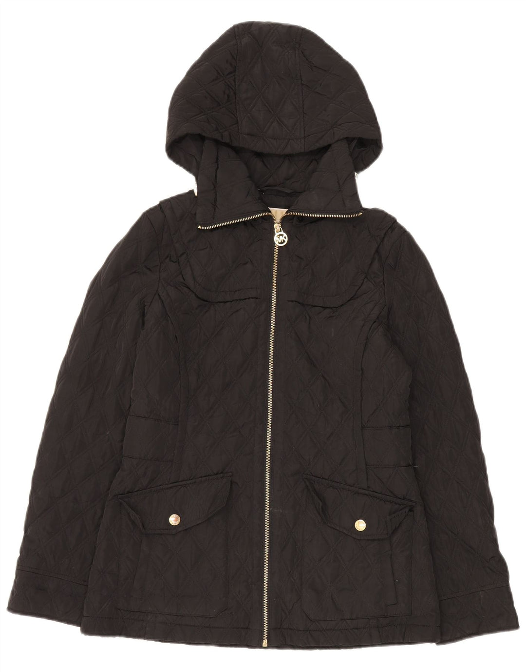 Michael Kors Damen-Steppjacke mit Kapuze, übergroß, Gr. 10, Schwarz