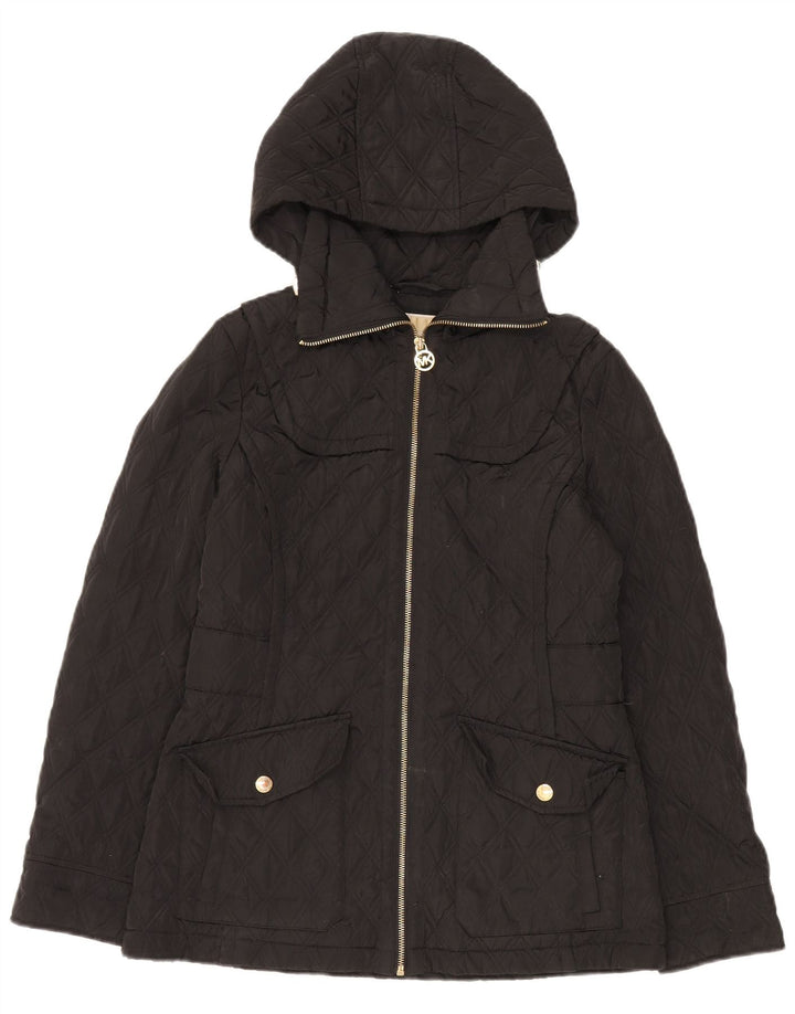 Michael Kors Damen-Steppjacke mit Kapuze, übergroß, Gr. 10, Schwarz