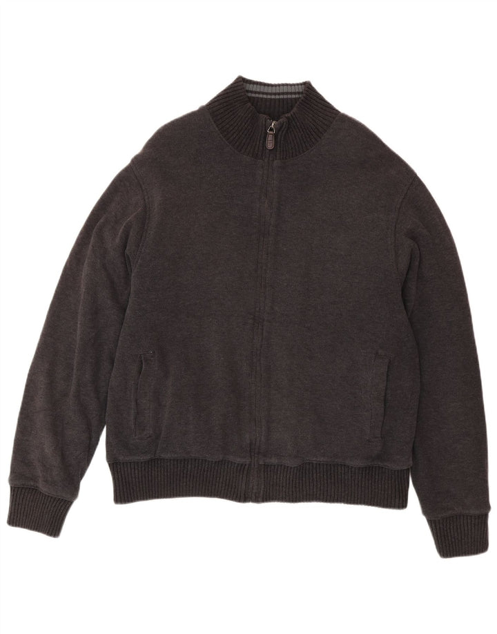 Marks & Spencer Herren-Cardigan aus blauer Harbour-Strickjacke, groß, graue Baumwolle