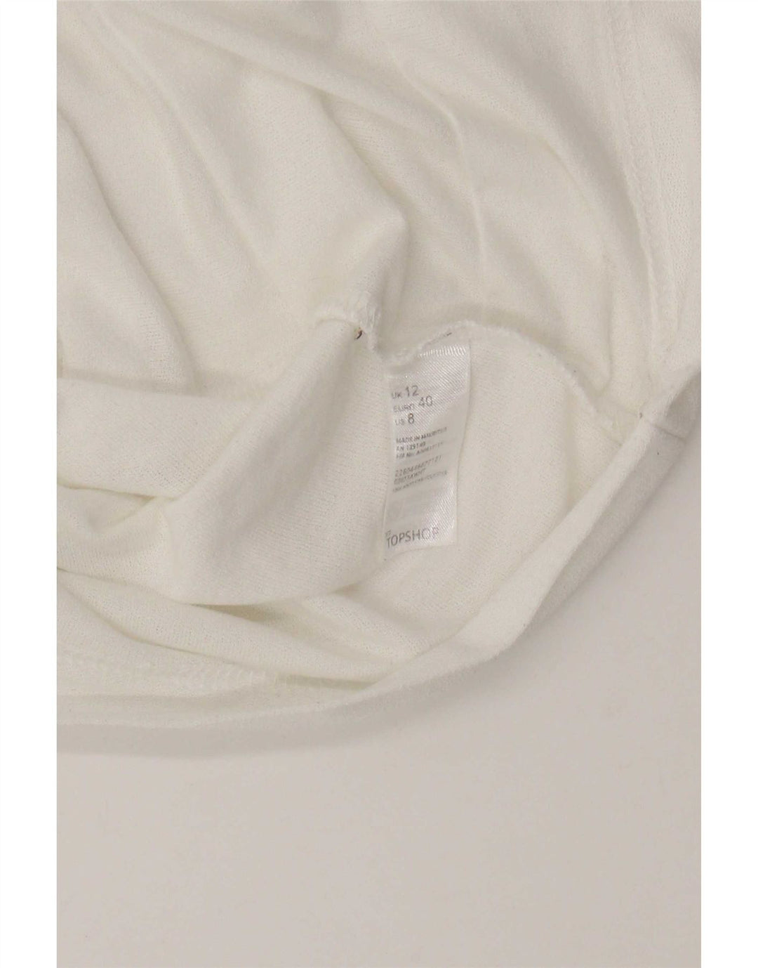 Topshop Damen Crop T-Shirt Top UK 12 Mittelweißes Polyester