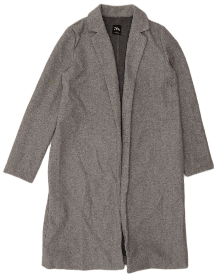 Zara Womens Open Overcoat UK 10 Small Grau