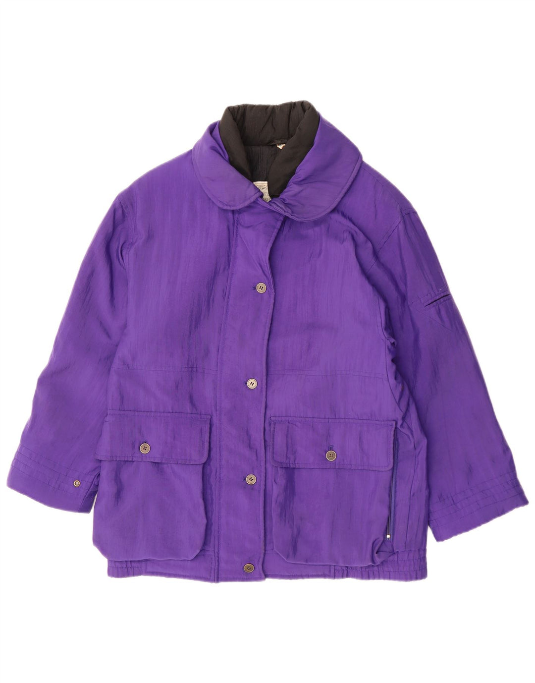 Vintage Damen Übergroße Skijacke UK 8 Small Lila Polyamid Retro