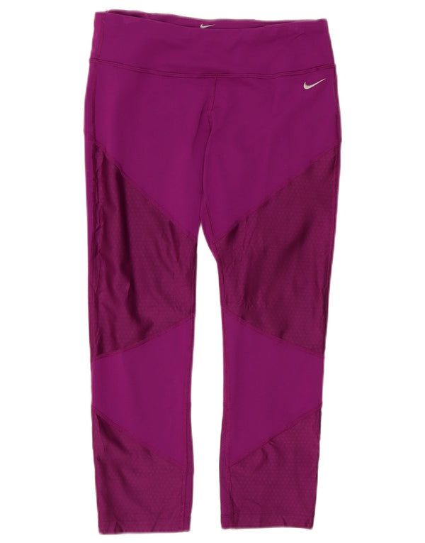 Nike Damen Capri-Leggings UK 12 Mittellila Colourblock-Nylon
