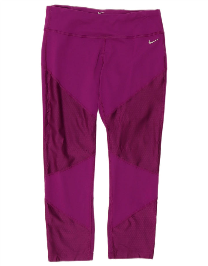 Nike Damen Capri-Leggings UK 12 Mittellila Colourblock-Nylon