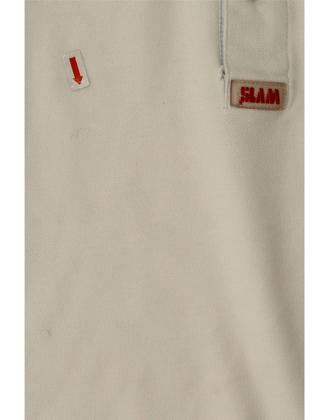 Slam Herren-Poloshirt, groß, aus weißer Baumwolle
